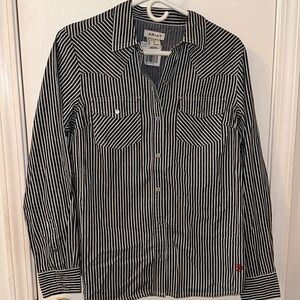Ariat Navy Stripe Snap Western Shirt Long Sleeve